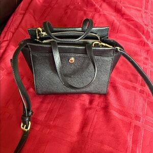 Steve Madden Black Mini Satchel with Gold Hardware